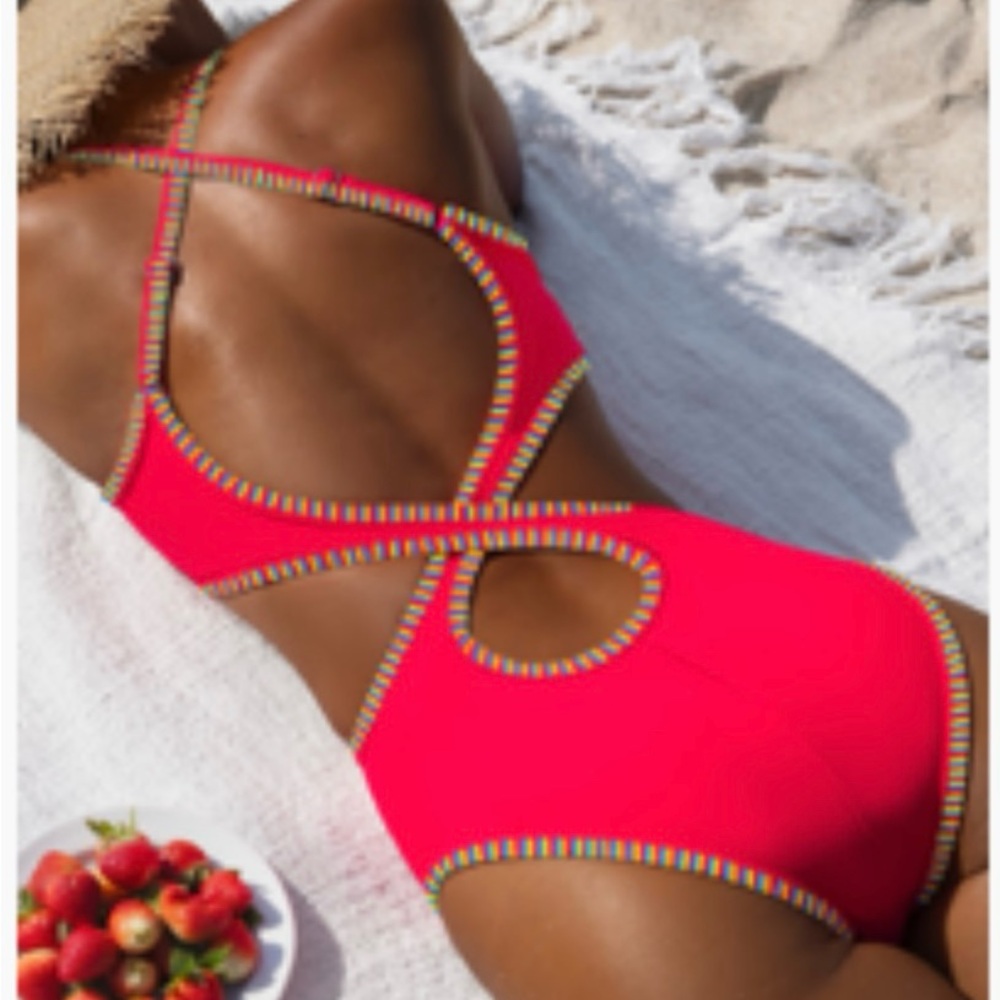 Vibrant Red One-Piece Swimsuit